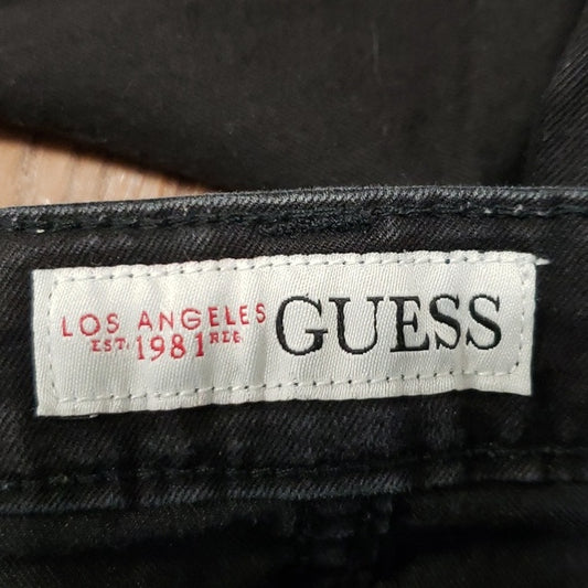 (30) GUESS Los Angeles Low Rise Super Skinny Maxine Fit Black Denim Goth Punk