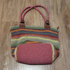 The Sak Rainbow Stripe Zipper Shoulder Bag Tote Beach Casual Bohemian Woven Knit