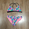 (XL) George Youth Girl's Colorful Triangle Bikini Two Piece Swimsuit Tropical