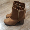 (8) Ardene Faux Suede Heeled Booties Zipper Accents Contemporary Modern Classic