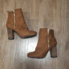 (8) Ardene Faux Suede Heeled Booties Zipper Accents Contemporary Modern Classic