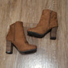 (8) Ardene Faux Suede Heeled Booties Zipper Accents Contemporary Modern Classic
