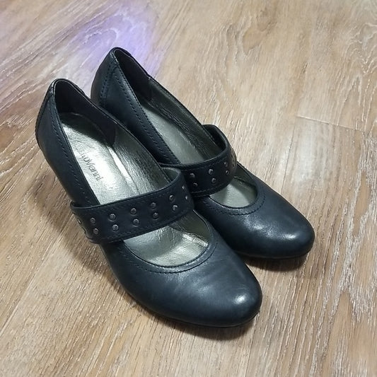 (EU37) Roberto Vianni Leather Mary Jane Wedge Heels