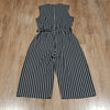 (L) George Striped Lightweight Romper Pockets Resortwear Travel Coastal France