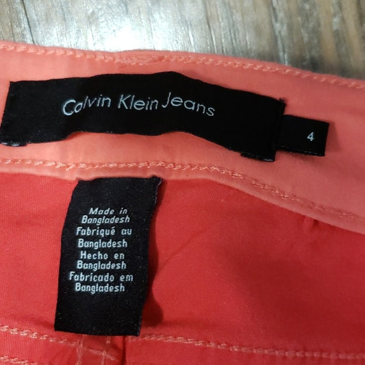 (4) Calvin Klein Jeans Neon Skinny Fit Colored Stretch Jegging