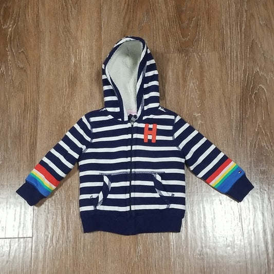 (18M) Tommy Hilfiger Baby Rainbow Stripe Colorful Fleece Lining Comfortable Cozy