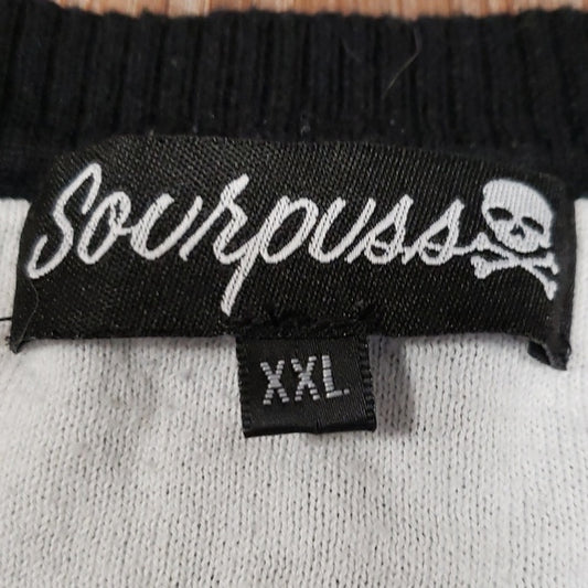 (XXL) Sourpuss 100% Cotton Goth Patterned Knit Skull Halloween