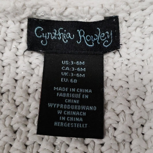 (3-6M) Cynthia Rowley Baby Crochet Flower Sparkly Knit Cottagecore Weave