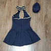 (S/M) Leg Avenue Fit & Flare Halter Neck Chest Cutout Mini Dress Pilot Costume