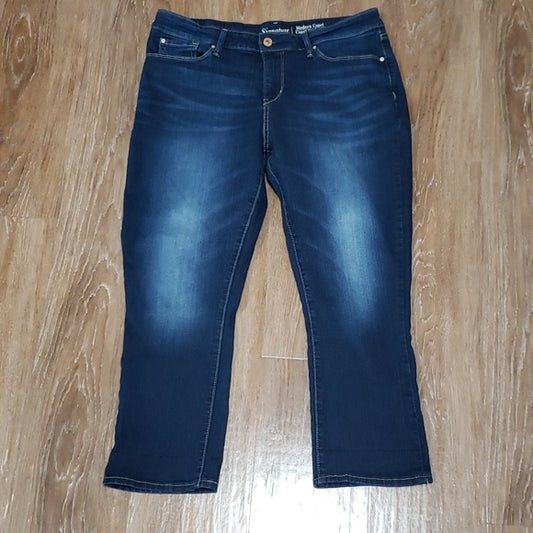 (32W) Signature by Levi's Strauss & Co. Skinny Leg Mid Denim Capris Cropped