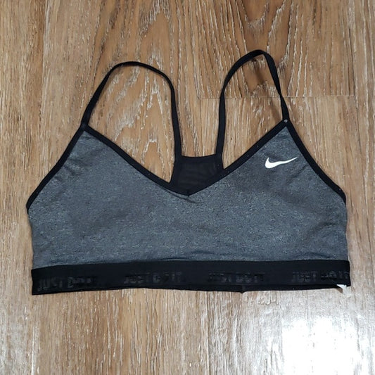 (M) Nike Lightly Lined Sports Bra Heathered Mesh Activewear Athletic Workout