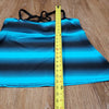 (L) Striped Two Piece Matching Tankini Swimsuit Skirt and Top Strappy Ruched