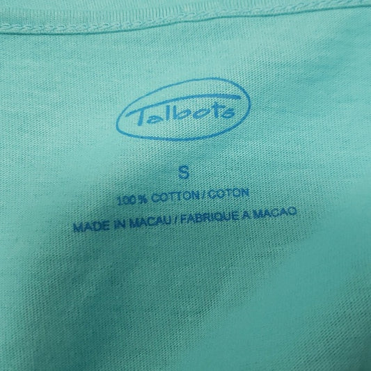 (S) Talbots 100% Solid Color Flower Embellished Minimalist Casual Classic Fit