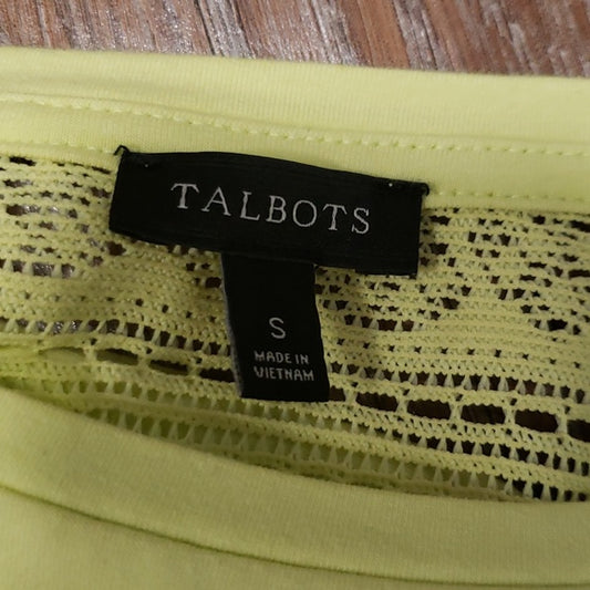 (S) Talbots Pastel Eyelet Bohemian Crochet Casual Bright Vacation Cruise