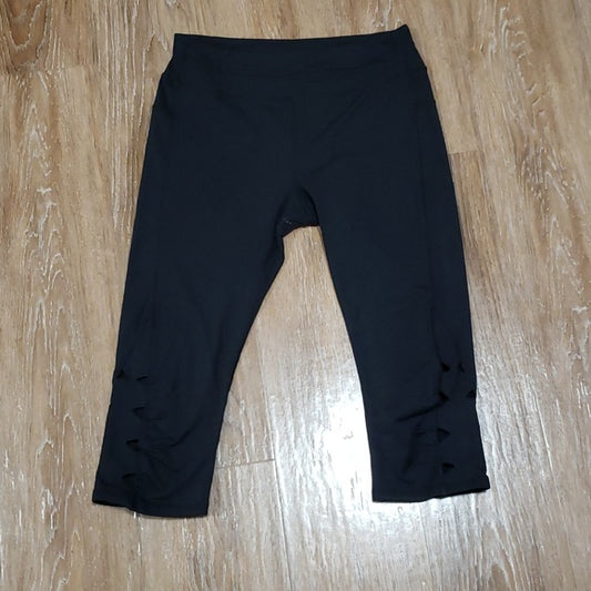 (M) Kyodan Legging Capris Cropped Cutout Activewear Athletic Workout Running