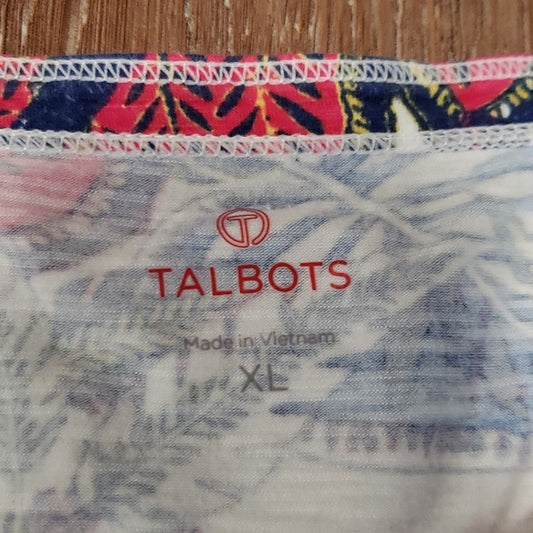 (XL) Talbots Floral Tropical Classic Fit Relaxed Tee