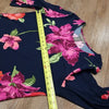 (L) Alexandra + Oak Floral Print Bell Sleeve Tunic Dress Vacation Bright Bold