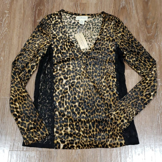 (M) NWT Denim & Supply Ralph Lauren Crushed Velvet Desert Cheetah Print Lace