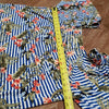 (2X) NWT Cosmo Blu Floral Nautical Striped Off The Shoulder Coastal Beach