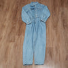 (XS) SHEIN Full Length Denim Jumpsuit Coveralls Farmhouse Outdoors Light Wash