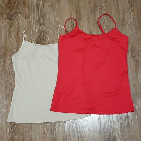 (M) Bundle of Two Solid Color Camisoles Layers Sleepwear Intimates Classic