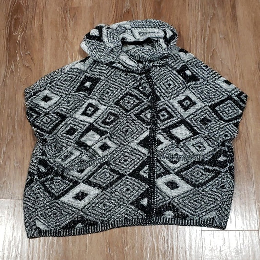 (M) FYLO London Cozy Knit Geometric Print Oversized Sweater Cottagecore Cabin