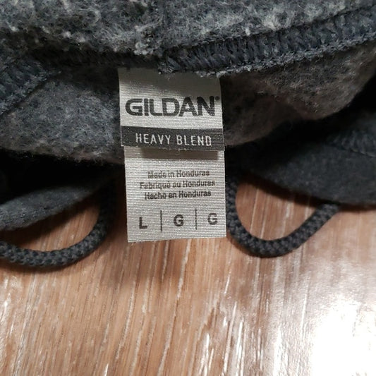 (L) Gildan Heavy Blend Men's Hoodie Casual Classic Neutral Loungewear Athleisure