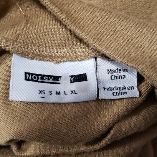 (XS) Noisy May Ava Knit Statement Sleeve Mock Neck Soft Warm Modern Neutral