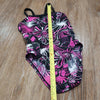 (M) Speedo Endurance + Youth Girl's Floral Print One Piece Swimsuit Cutout