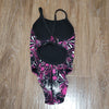 (M) Speedo Endurance + Youth Girl's Floral Print One Piece Swimsuit Cutout