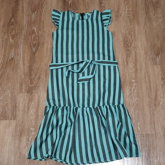 (7) PatPat Anan Baby Ltd. Youth Girl's Striped Ruffle Belted Waist Formal