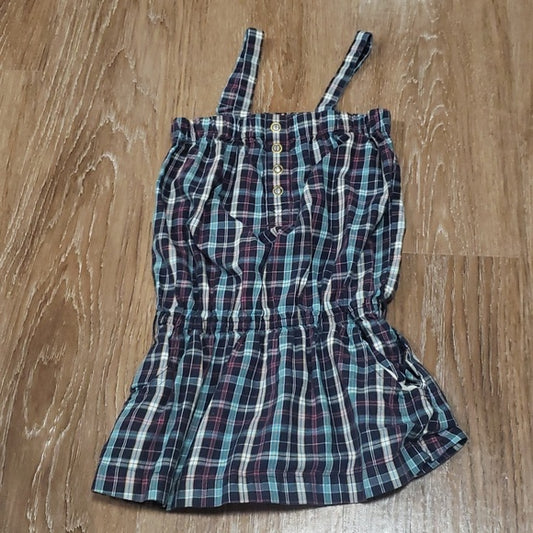 (XS) Old Navy Toddler Girl's Plaid Print Tartan 100% Cotton Dress Farmhouse