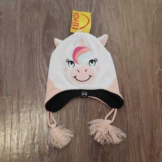 NWT KOMBI Toddler's Imaginary Friends Embroidered Unicorn Toque Outdoor Tassel