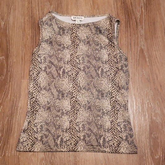 (XS) Ricki's Reptile Print Tank Top Soft Comfortable Casual Business Casual Boho