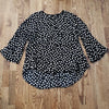 (XS) ZARA Polka Dot Print Flowy Loose Fit Pleating Dots Statement Sleeves