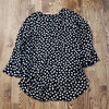 (XS) ZARA Polka Dot Print Flowy Loose Fit Pleating Dots Statement Sleeves