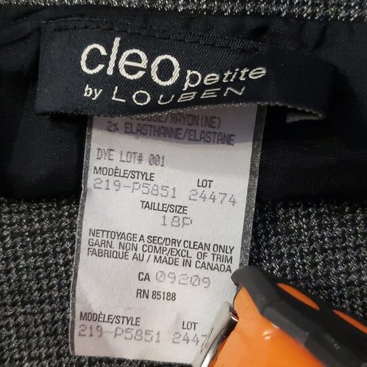 (18P) Cleo Petite by Louben Made in Canada Classic Fitted Pencil Skirt Business