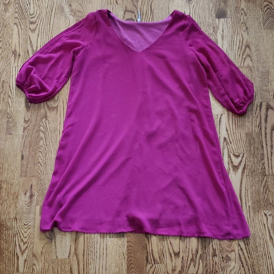 (S) Lulu's Poet Cutout Sleeve Romantic Mini to Midi Flowy Solid Color V Neck
