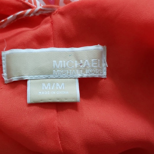 (M) MICHAEL Michael Kors 100% Silk Shell Pasiley Print Flowy Loose Fit Dress