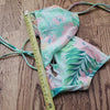 (M) PINK Victoria's Secret Pastel Mini Bikini Ruffle Lace Up Floral Tropical