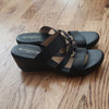 (7½N) Naturalizer N5 Comfort Heeled Slip On Sandals Minimalist Leather Upper