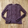 (S) RACHEL Rachel Roy Metallic Weave Cable Knit Cozy Sweater Autumn Vibes
