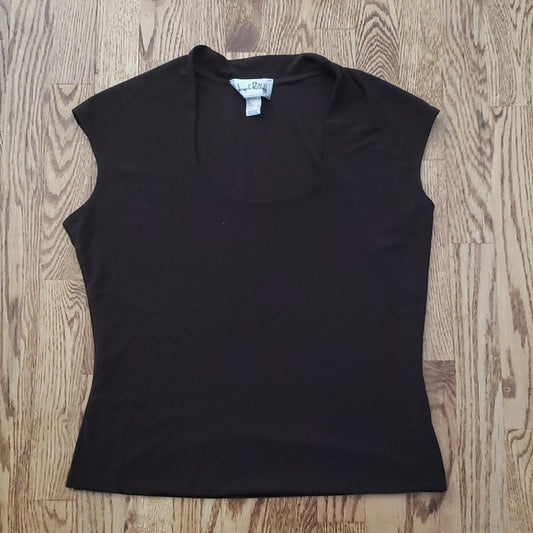 (12) Joseph Ribkoff Fitted Scoop Neck Minimalist Simple Accents Business Casual