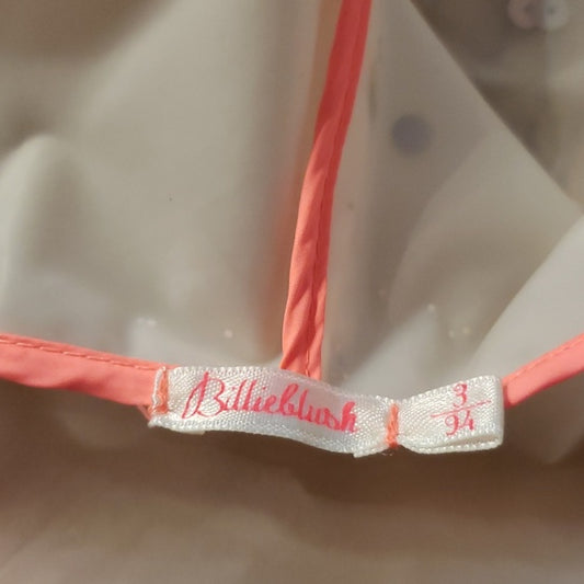 (3) Billieblush Clear Sequin See Through Neon Trim Raincoat Toddler Girl's