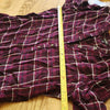 (M) George. Plaid Print Long High Low Hem Top Country Casual Classic Country