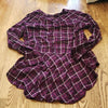 (M) George. Plaid Print Long High Low Hem Top Country Casual Classic Country