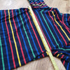 (S) Twik Rainbow Stripe Turtleneck Long Top Cozy Home Cabin Warm Cozy