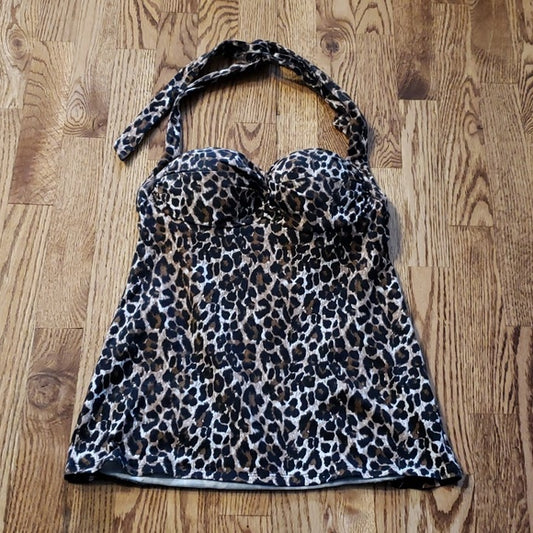 (34B) Victoria's Secret Miraculous Bra Tops Leopard Retro Bustier Top Padded