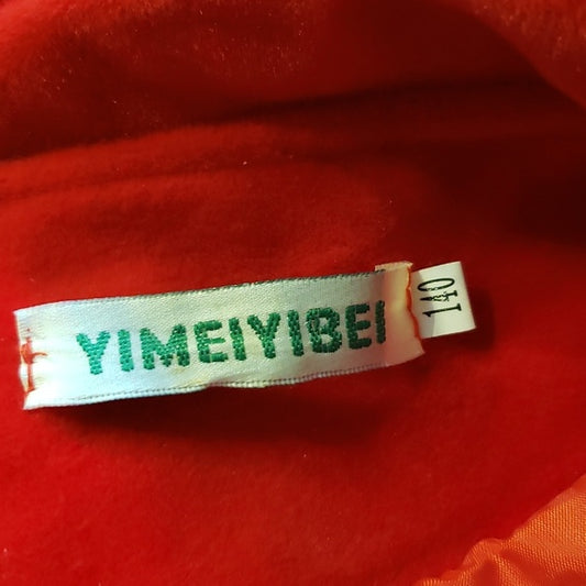 (10) Yimeiyibei 140cm Youth Girl's Velvet Pwa Coat Fancy Luxury Special Occasion