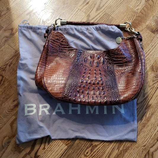 Brahmin Reptile Alligator Print Handbag Travel Carry On Everyday